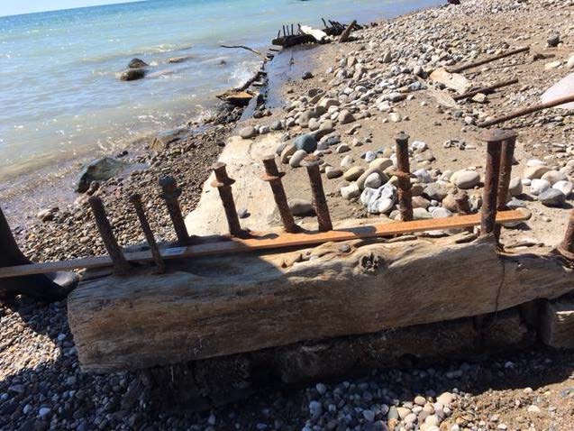 shipwreck washes ashore in point clark