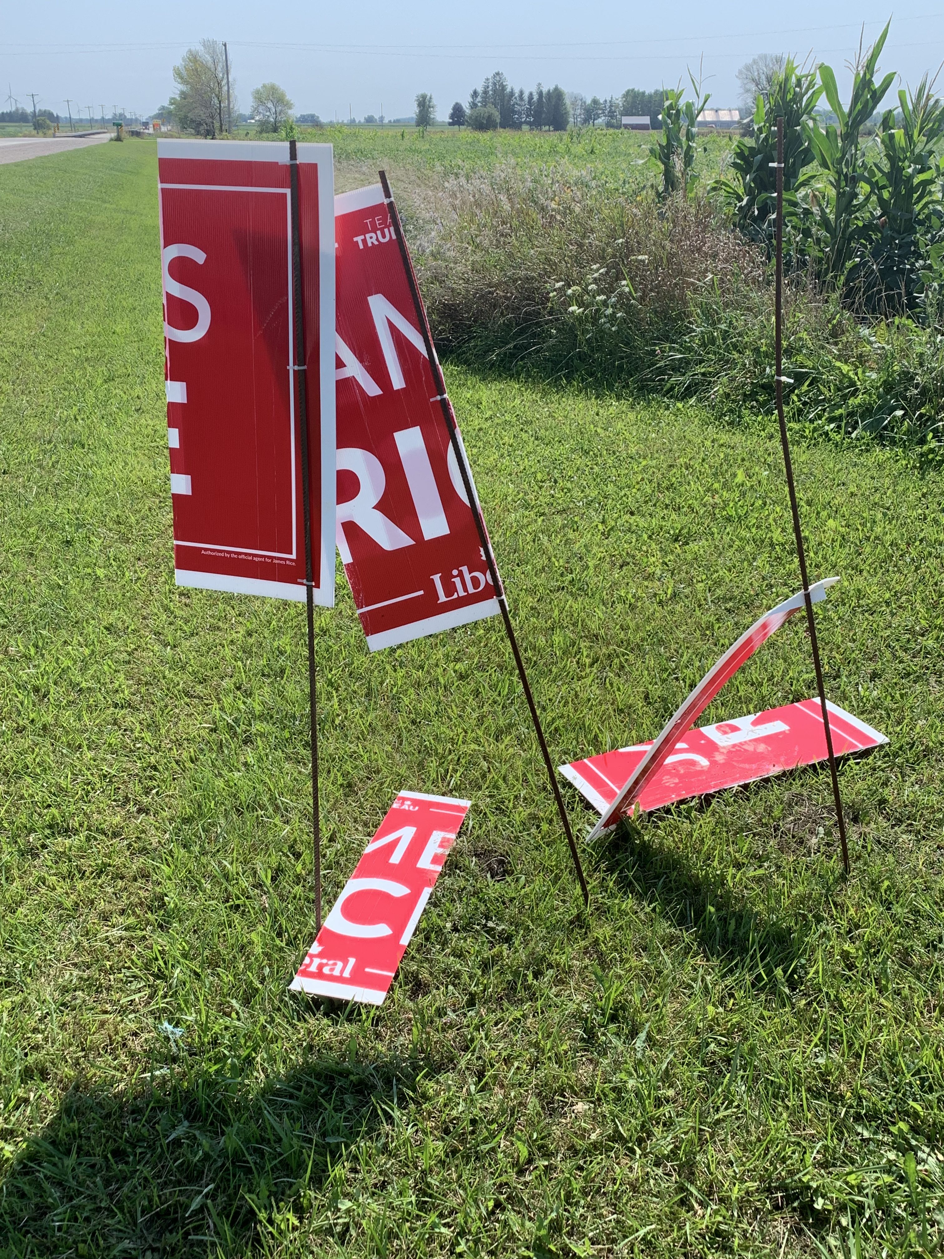 huron opp are investigating election sign vandalism