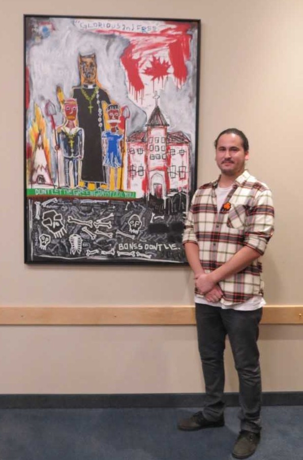 saugeen shores hangs indigenous painting in council chamber