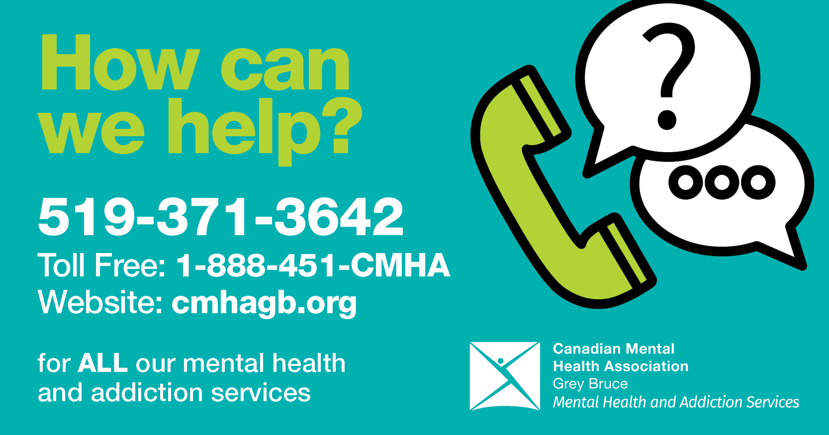 New easy access number unveiled for services by CMHA Grey Bruce