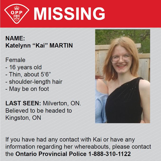 missing teen reported in milverton