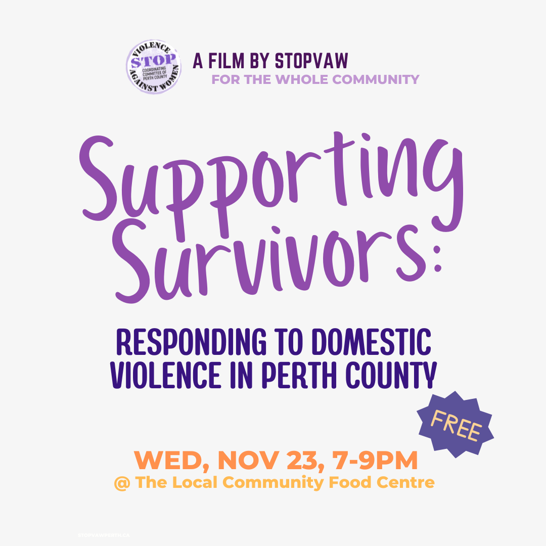 Local Stop Violence Against Women group to host Supporting Survivors events